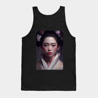 Japanese Geisha In Digital Art. Gift Idea For Japan Fans 3 Tank Top